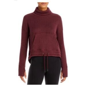 Sweaty Betty | Size M Restful Boucle Funnel Neck Pullover Sweatshirt Plum